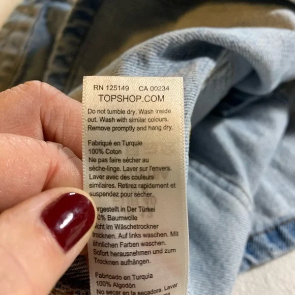 Top Shop denim skirt VINTAGE Y2K Button fly 4 pockets mini size 8 - Picture 8 of 8